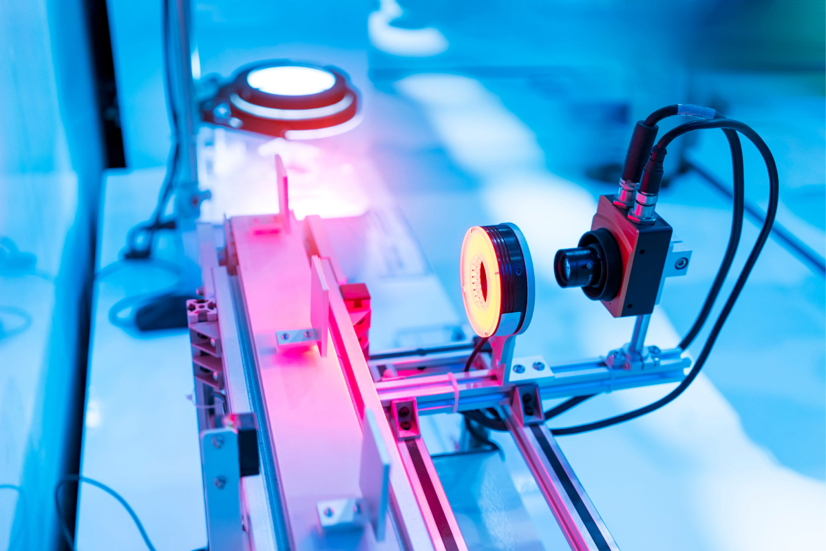 Machine vision hardware on a production line